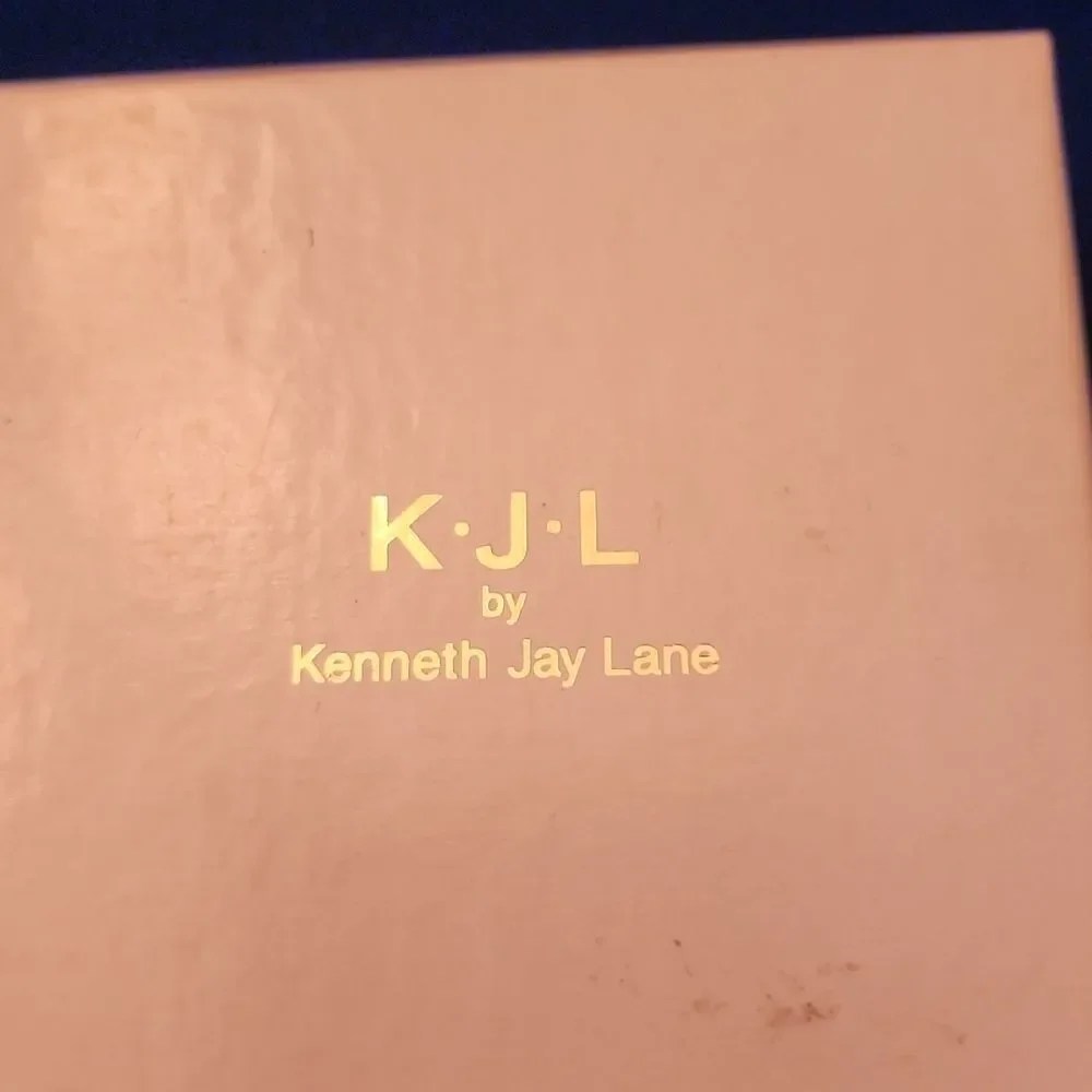 Kenneth Jay Lane Pink Rhinestone and Rose Gold Tone Ribbon Bow Brooch Pin